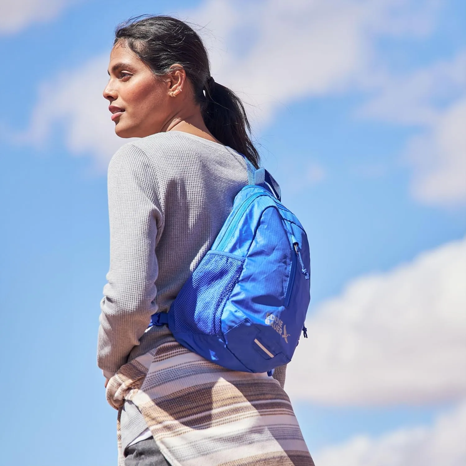 Eddie Bauer Stowaway Packable 10L Sling 3.0 Made from Polyester with Lightly Padded Shoulder Strap, Oynx