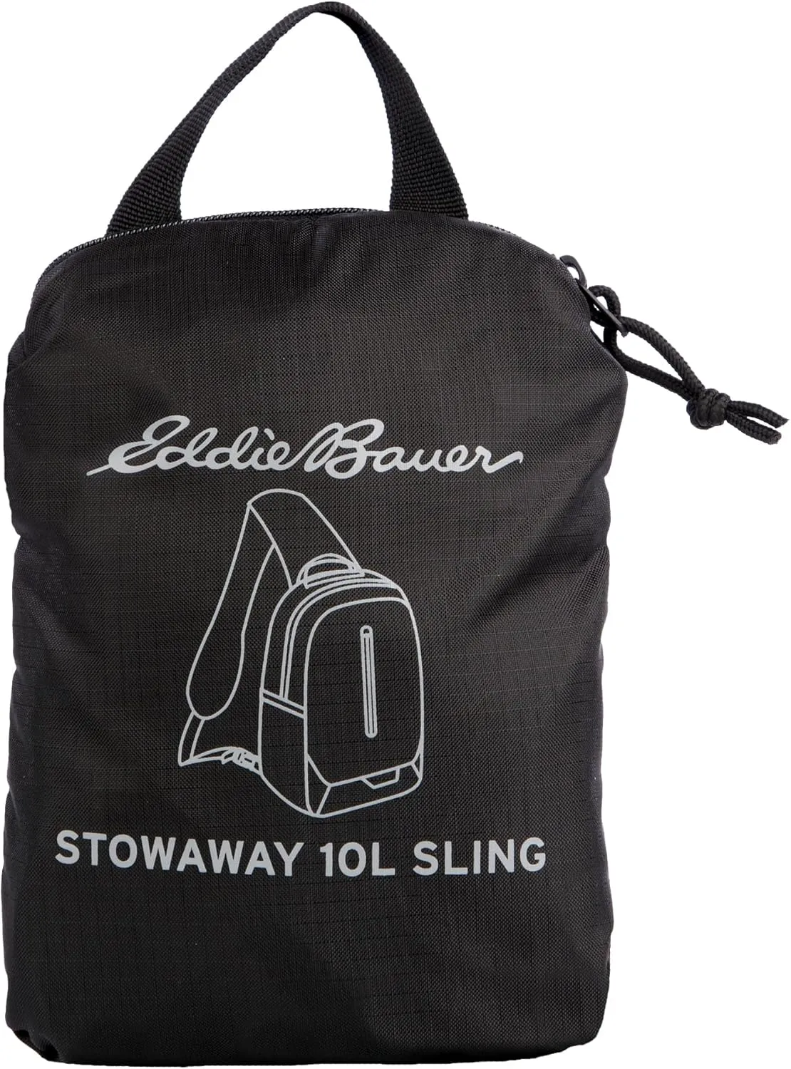 Eddie Bauer Stowaway Packable 10L Sling 3.0 Made from Polyester with Lightly Padded Shoulder Strap, Oynx
