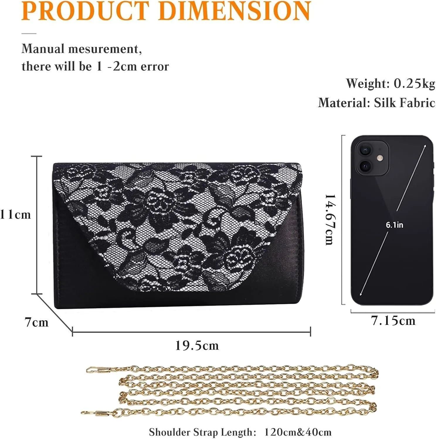 Elegant Handbag Shoulder Vintage Crossbody Women Lace Evening Floral Envelope Clutch Bridal Wedding Purse