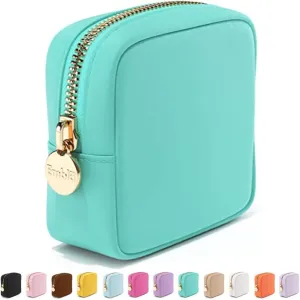 Embla Makeup Bag Travel Cosmetics Pouch and Toiletry Bag, Nylon Zipper Pouch Purse, Cute Make Up Organizer Storage Tote for Women Girls, Travel Skincare Case, Small Makeup Bags, Cotton Candy