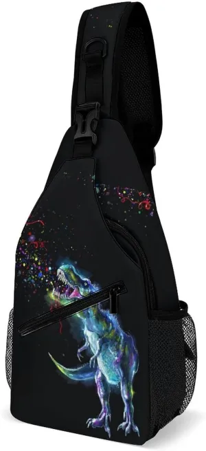 Emitting Rainbow Sparkles Fashion Sling Bag Shoulder Chest Crossbody Bags for Women Men Backpack Daypack Travel Hiking
