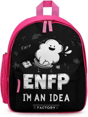 ENFP I'm An Idea Factory MBTI Cute Backpack Shoulders Bag Casual Daypacks Travel Back Pack for Camping Hiking Pink-style