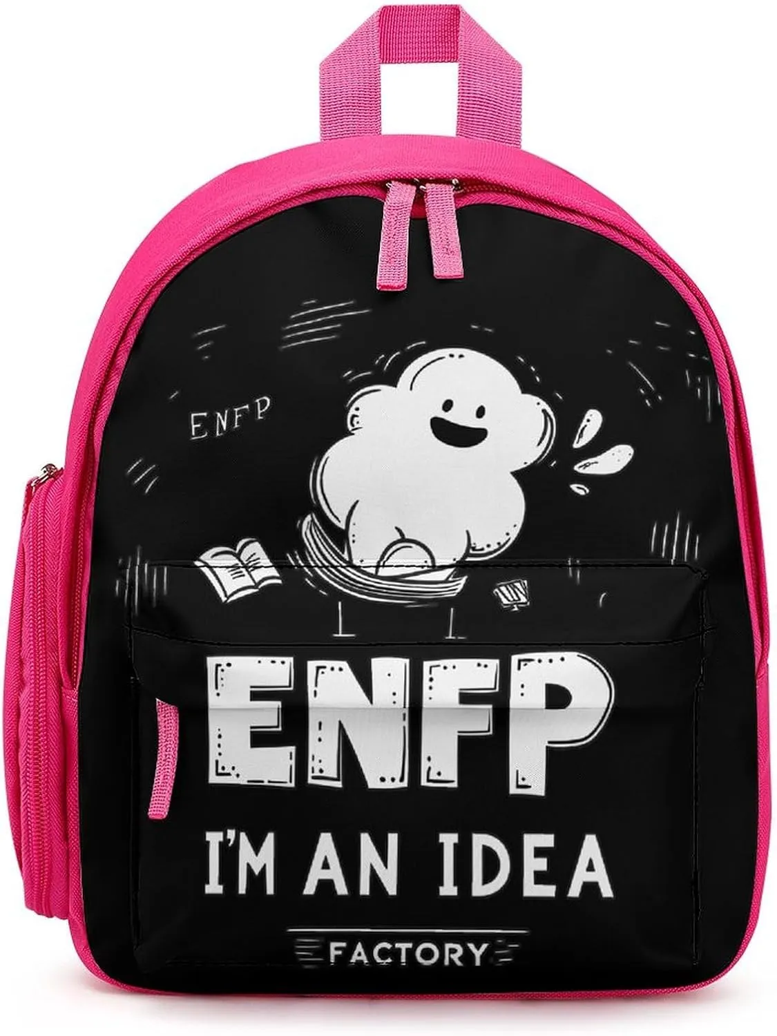 ENFP I'm An Idea Factory MBTI Cute Backpack Shoulders Bag Casual Daypacks Travel Back Pack for Camping Hiking Pink-style