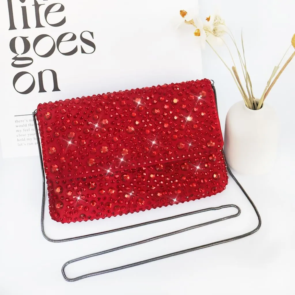 Evening Clutch Purses for Women Ladies Sparkling Wedding Crystal Rhinestone Bag
