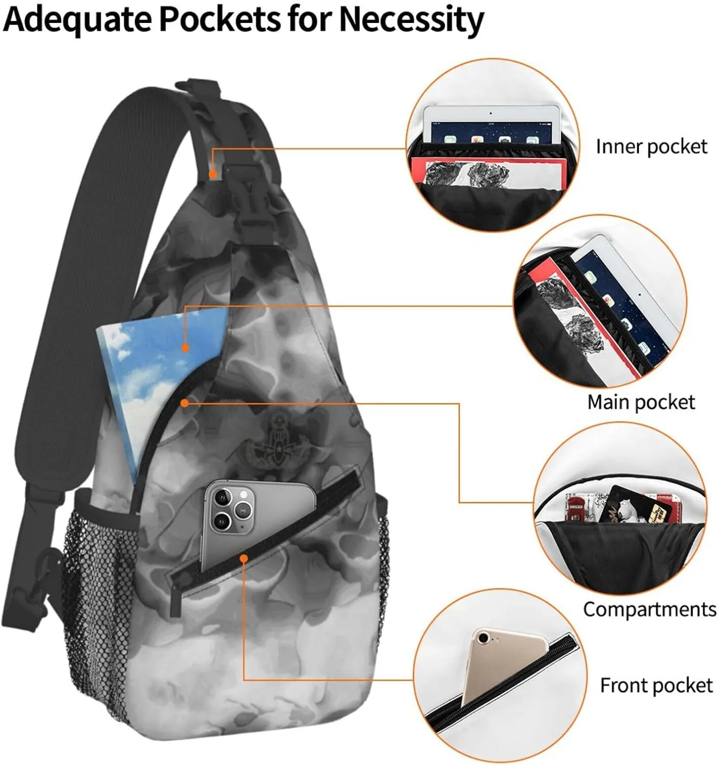Explosive Ordnance Disposal EOD Sling Bag Crossbody Backpack Shoulder Casual Daypack Bag for Men Women