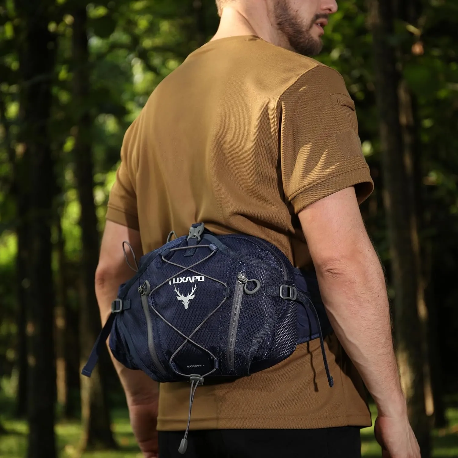 Fanny Pack for Men Blue Waist Bags large Running Packs Outdoor Belt Bag for Cycling Hiking Travel Festival Gifts