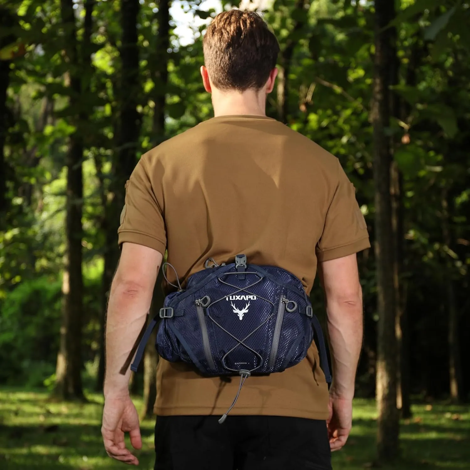 Fanny Pack for Men Blue Waist Bags large Running Packs Outdoor Belt Bag for Cycling Hiking Travel Festival Gifts