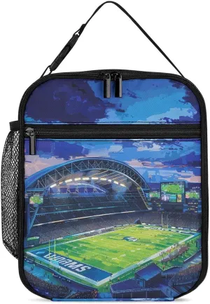 Field Soccer Team Stadium Lunch Bag Insulated Lunch Box Portable Lunch Tote Bag Handbags Case for Office, Work, Picnic