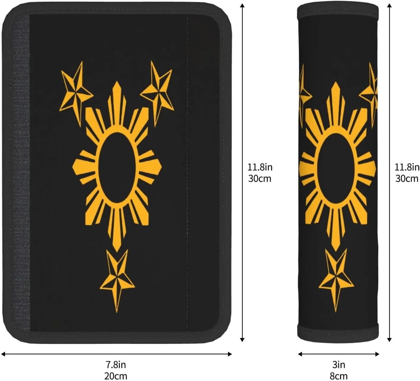 Filipino Philippines Flag 2 PCS Car Seat Belt Pad Cover for Adults, Suitable for Car Seat Belt Backpack Shoulder Bag