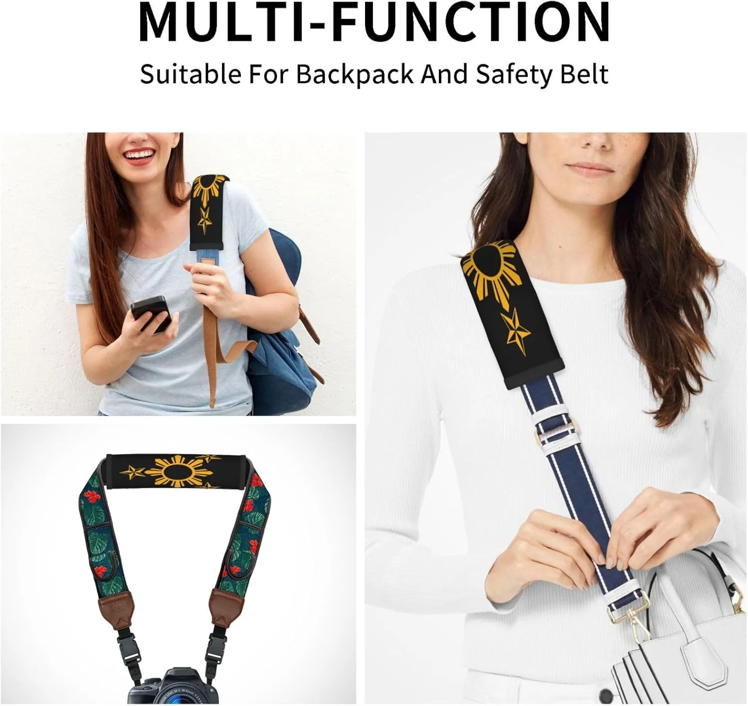 Filipino Philippines Flag 2 PCS Car Seat Belt Pad Cover for Adults, Suitable for Car Seat Belt Backpack Shoulder Bag