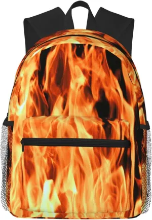 Fire Burning Campfire Backpack, Travel Laptop Backpack Computer Bag Rucksack for Men Women Business Work Fits 15.6 Inch Notebook
