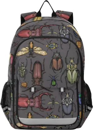 Fisyme Insects Vintage Bugs School Backpack Laptop Backpack Bags Bookbag Travel Casual Computer Notebooks Daypack
