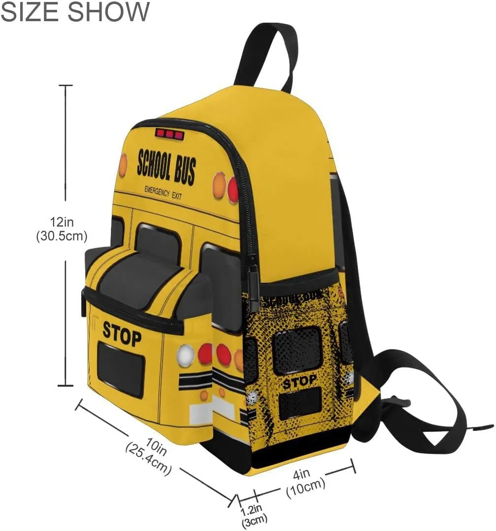 Fisyme Toddler Backpack School Bus School Bag Kids Backpacks for Kindergarten Preschool Nursery Girls Boys, S