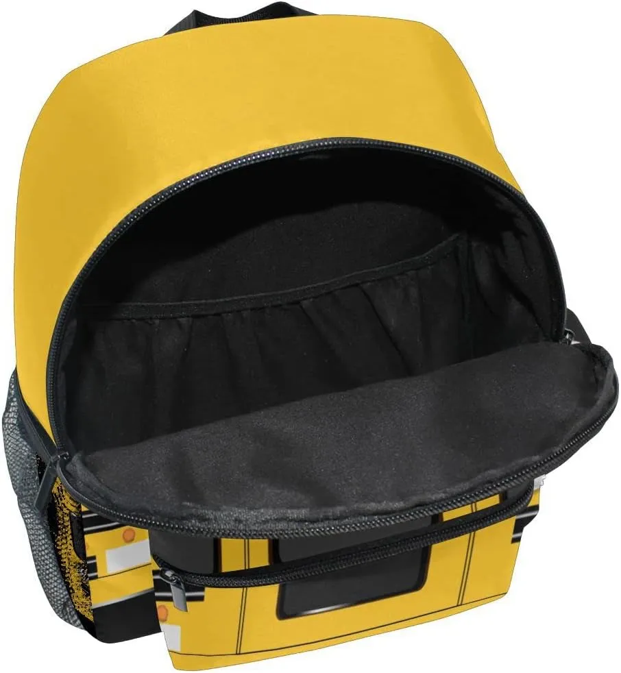 Fisyme Toddler Backpack School Bus School Bag Kids Backpacks for Kindergarten Preschool Nursery Girls Boys, S