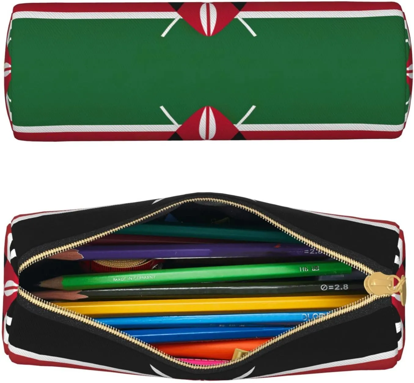Flag Of Kenya Lightweight Pencil Case,Zippered Pen Pouch,Stationery Bag Zipper Pouches Pens Holder Organizer