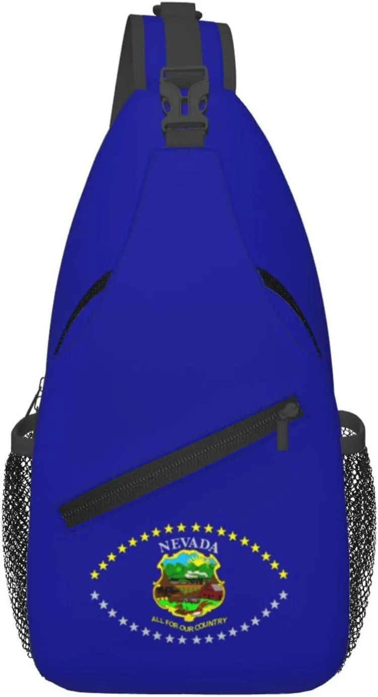 Flag Of Nevada (1915-1929) Crossbody Bags For Women Men Chest Backpack Gym Shoulder Bag Travel Outdoor Sports Casual Crossbody Bags