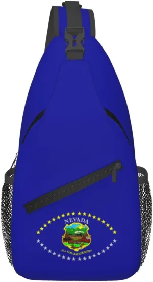 Flag Of Nevada (1915-1929) Crossbody Bags For Women Men Chest Backpack Gym Shoulder Bag Travel Outdoor Sports Casual Crossbody Bags