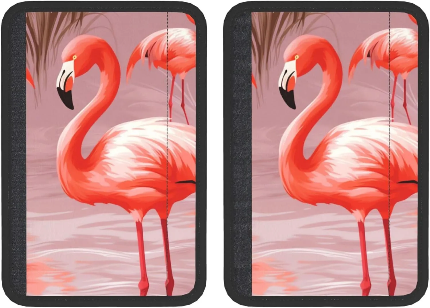Flamingo Car Seat Belt Pad 2 Pack Universal Fit Seatbelt Cover Soft and Comfortable Backpack Shoulder Pad Adjustable Neck Cushion Protector Harness Pad for Car Bag