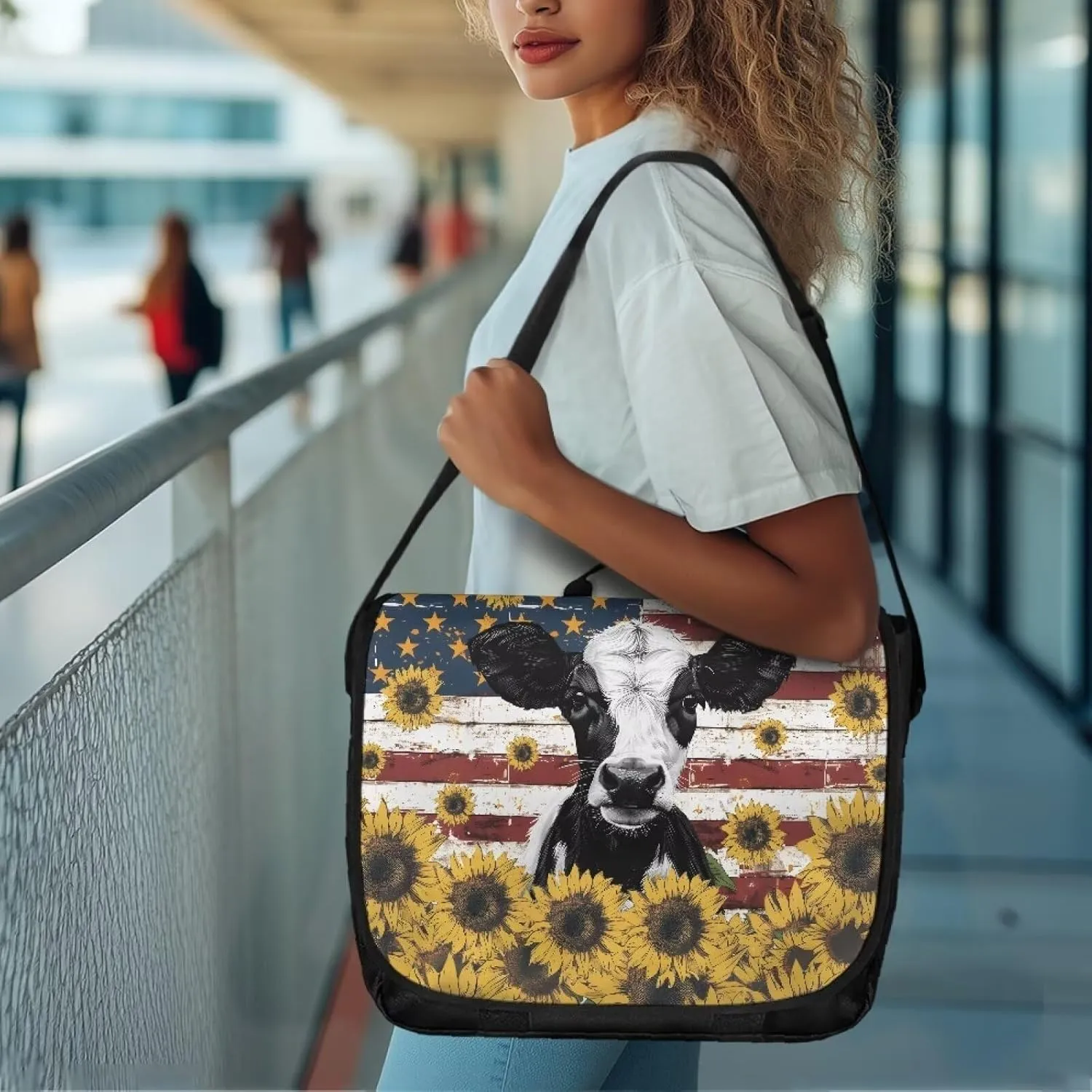 Flap Crossbody Bag with Adjustable Straps, Soft Flapover Cross Body Shoulder Designer Bag Laptop Handbags