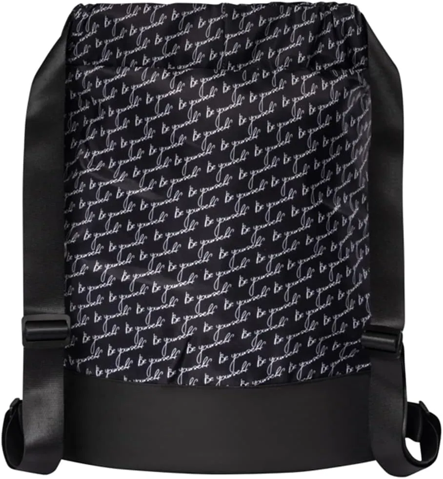 Flex Cinch Drawstring Gym Bag for Women with Graphic Designs | Durable Lightweight Gym Cinch Bags | Great for Gym Bag, Traveling, and Overnights | Black/White - Be Yourself