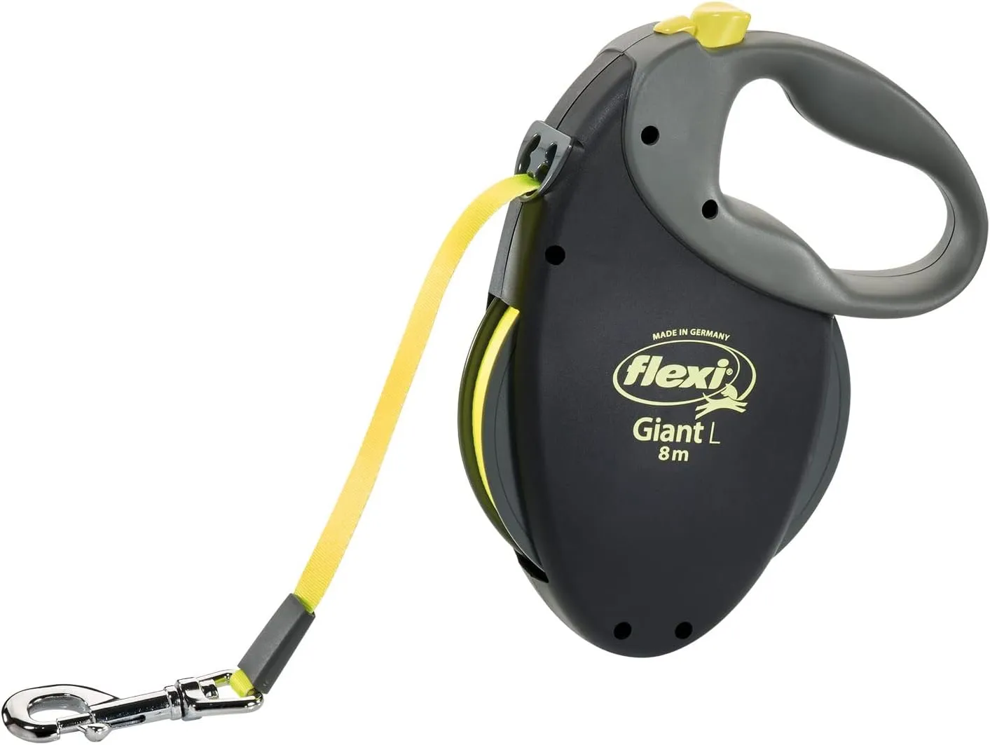 Flexi Giant Professional, Gurt, L: 10 M, Schwarz/Neon