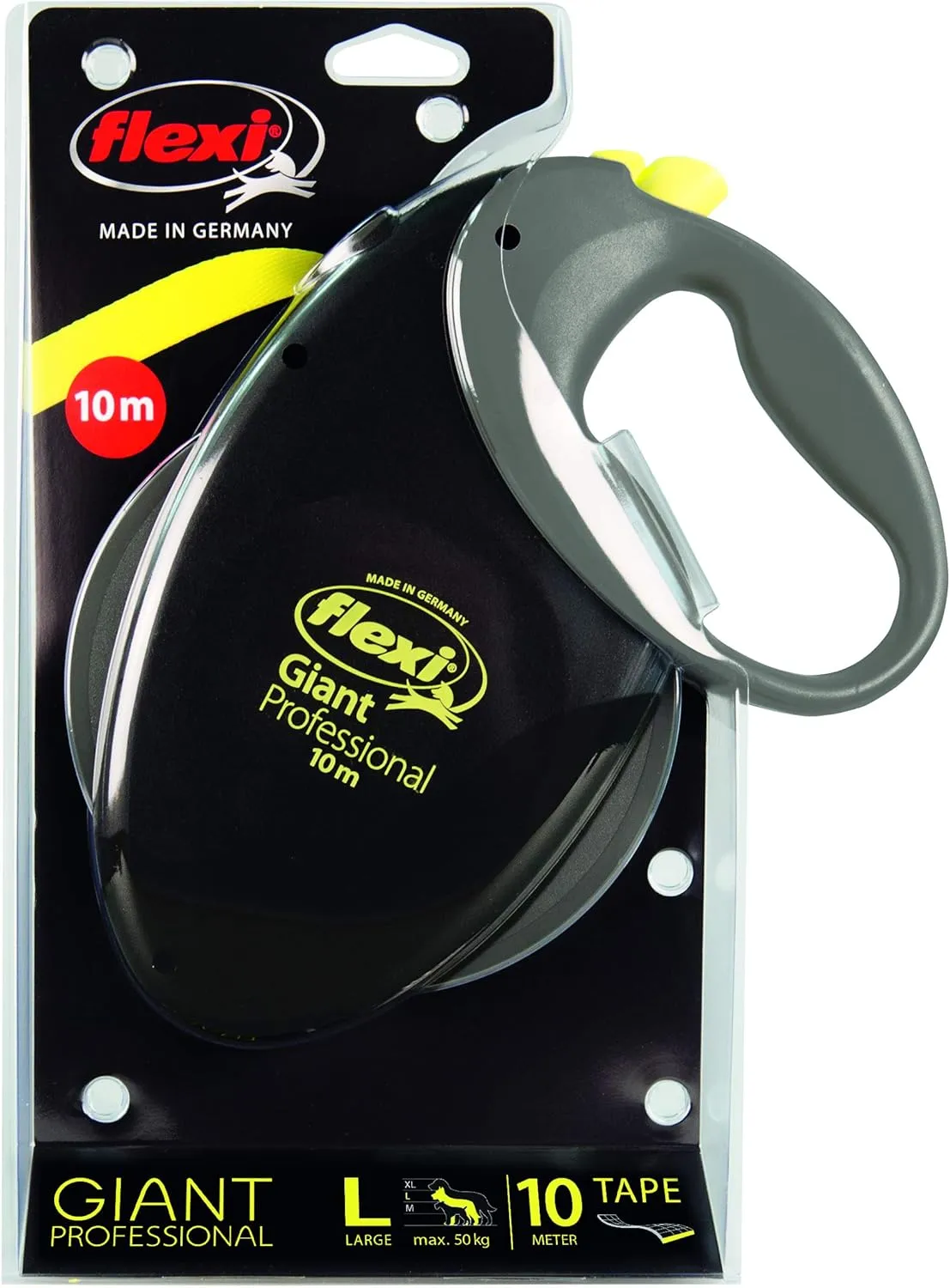 Flexi Giant Professional, Gurt, L: 10 M, Schwarz/Neon
