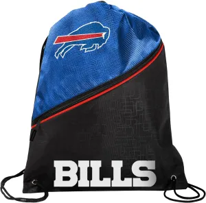 FOCO - NFL High End Diagonal Zippered Drawstring Backpack Gym Bag (Buffalo Bills)