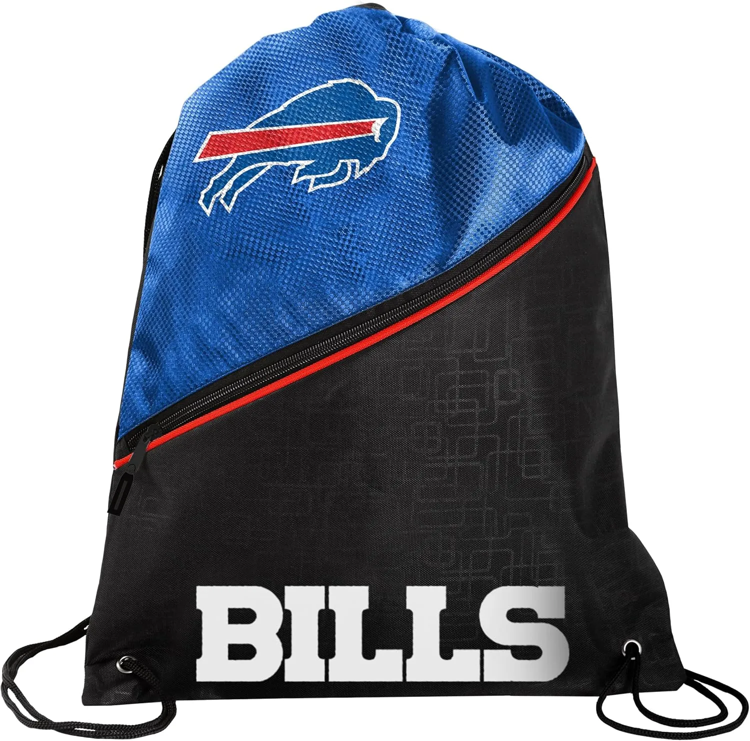 FOCO - NFL High End Diagonal Zippered Drawstring Backpack Gym Bag (Buffalo Bills)