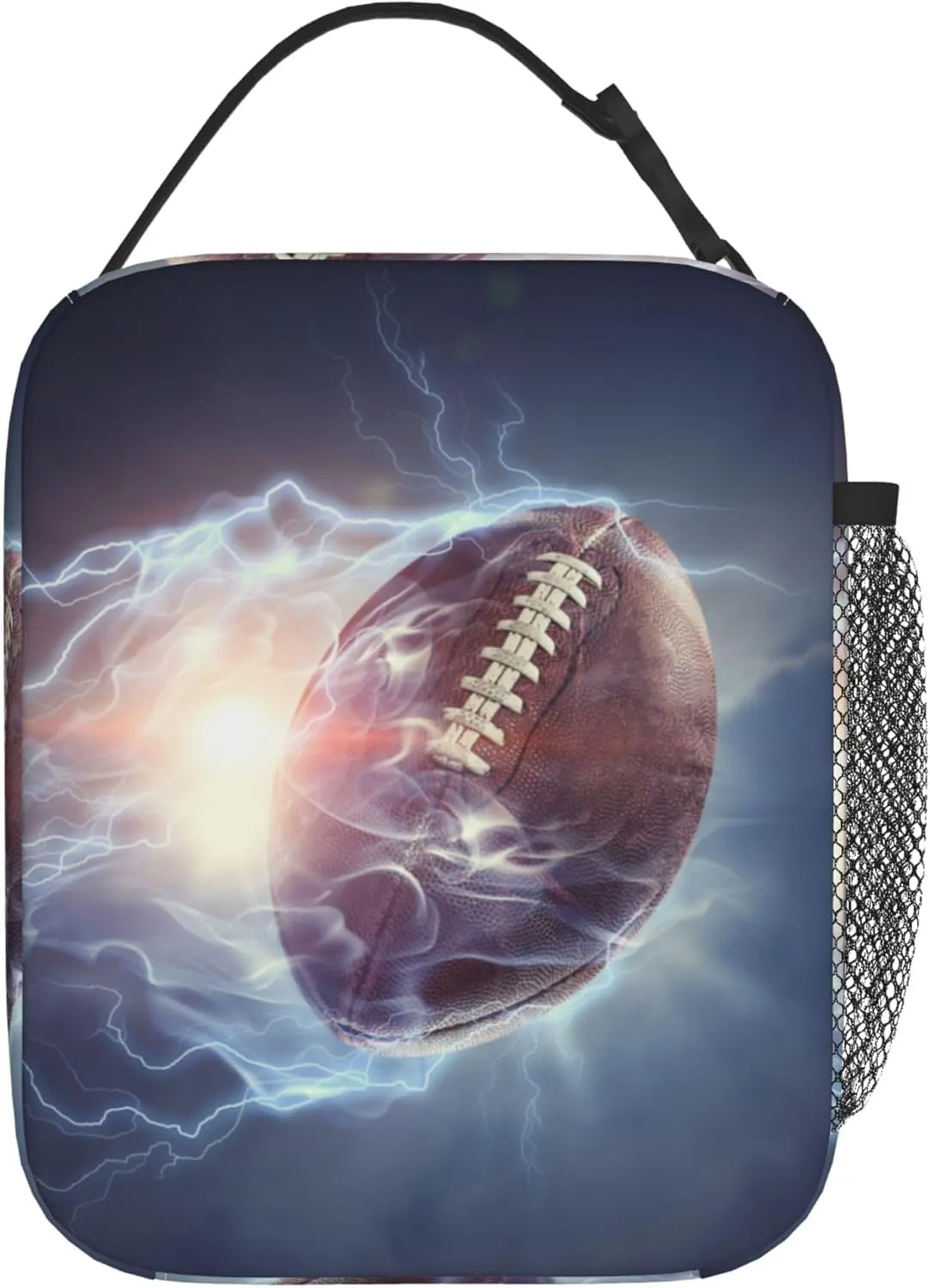 Football Lunch Box Insulated Thermal Reusable Lunch Bag Cooler Totes For Men Work Office Picnic Hiking