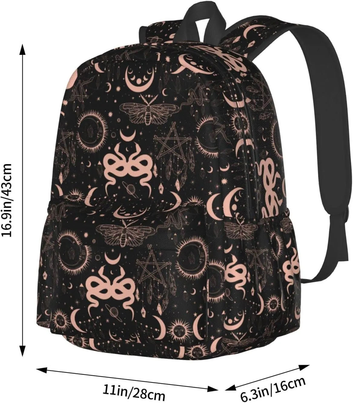 FREEHOTU Withy Moon Backpack For Men Women With Adjustable Padded Shoulder Straps Daypack For College Travel