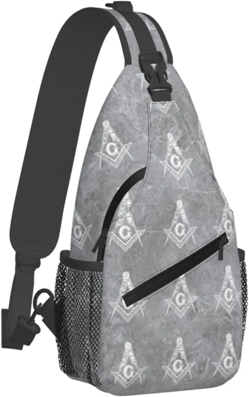 Freemasonry Sling Bag Crossbody Backpack Shoulder Casual Daypack Bag for Men Women