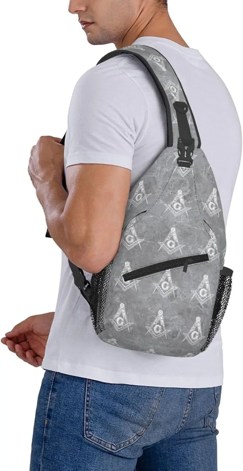 Freemasonry Sling Bag Crossbody Backpack Shoulder Casual Daypack Bag for Men Women