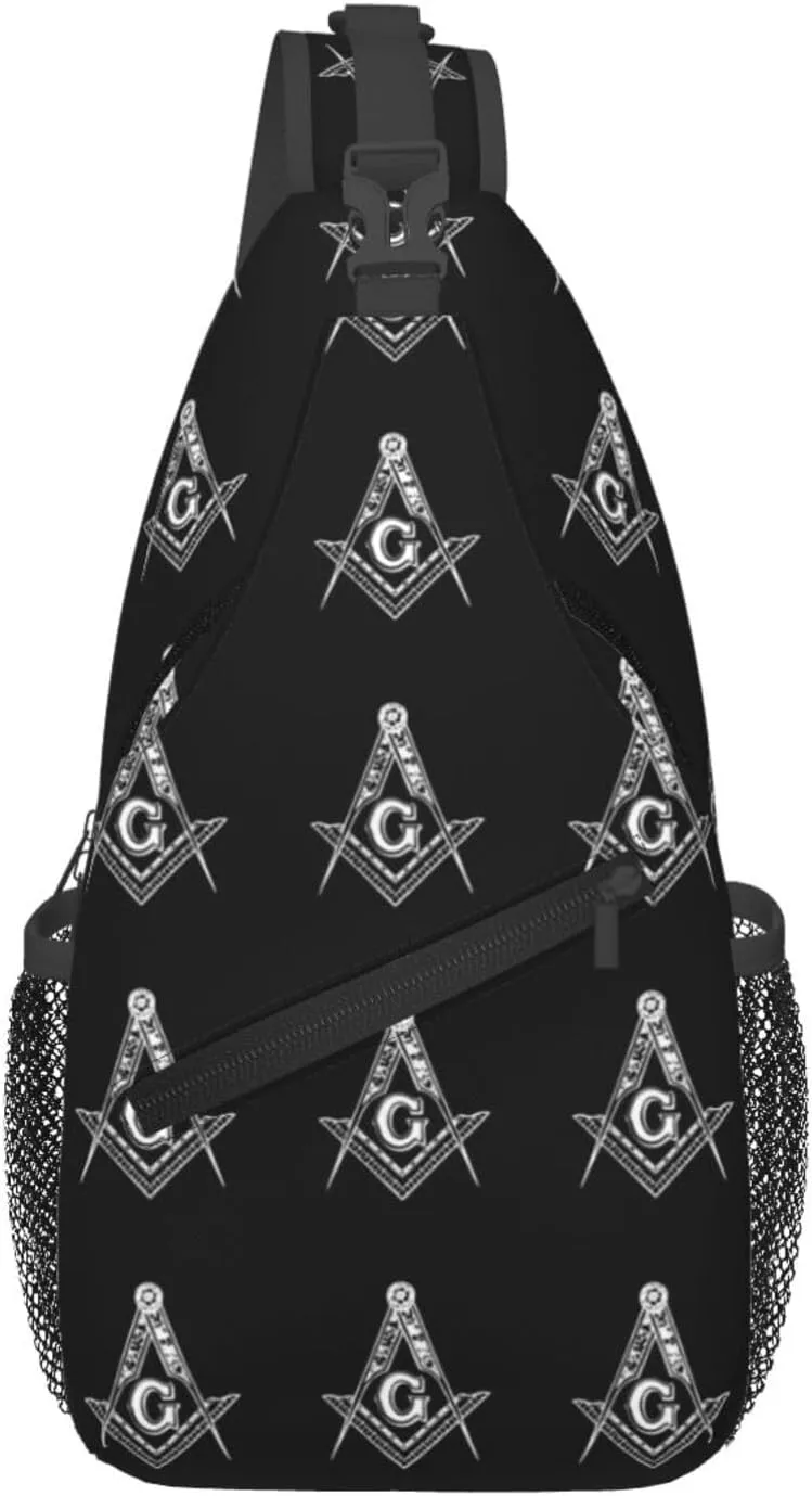 Freemasonry Sling Bag Crossbody Backpack Shoulder Casual Daypack Bag for Men Women