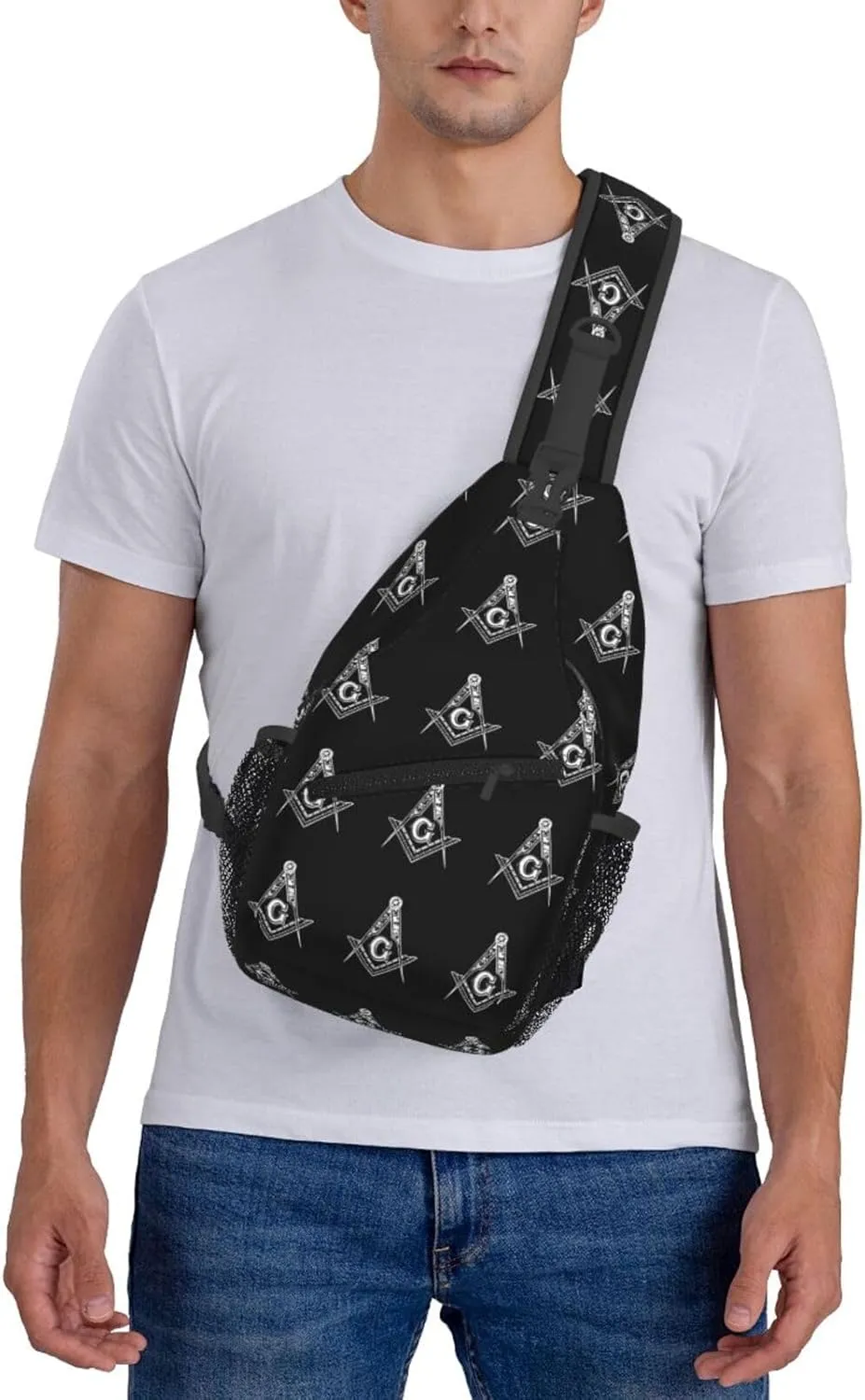 Freemasonry Sling Bag Crossbody Backpack Shoulder Casual Daypack Bag for Men Women