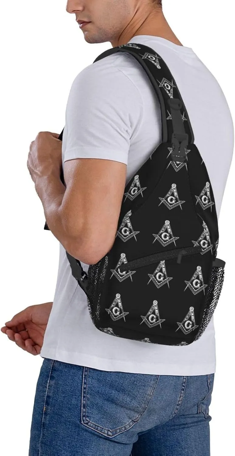 Freemasonry Sling Bag Crossbody Backpack Shoulder Casual Daypack Bag for Men Women