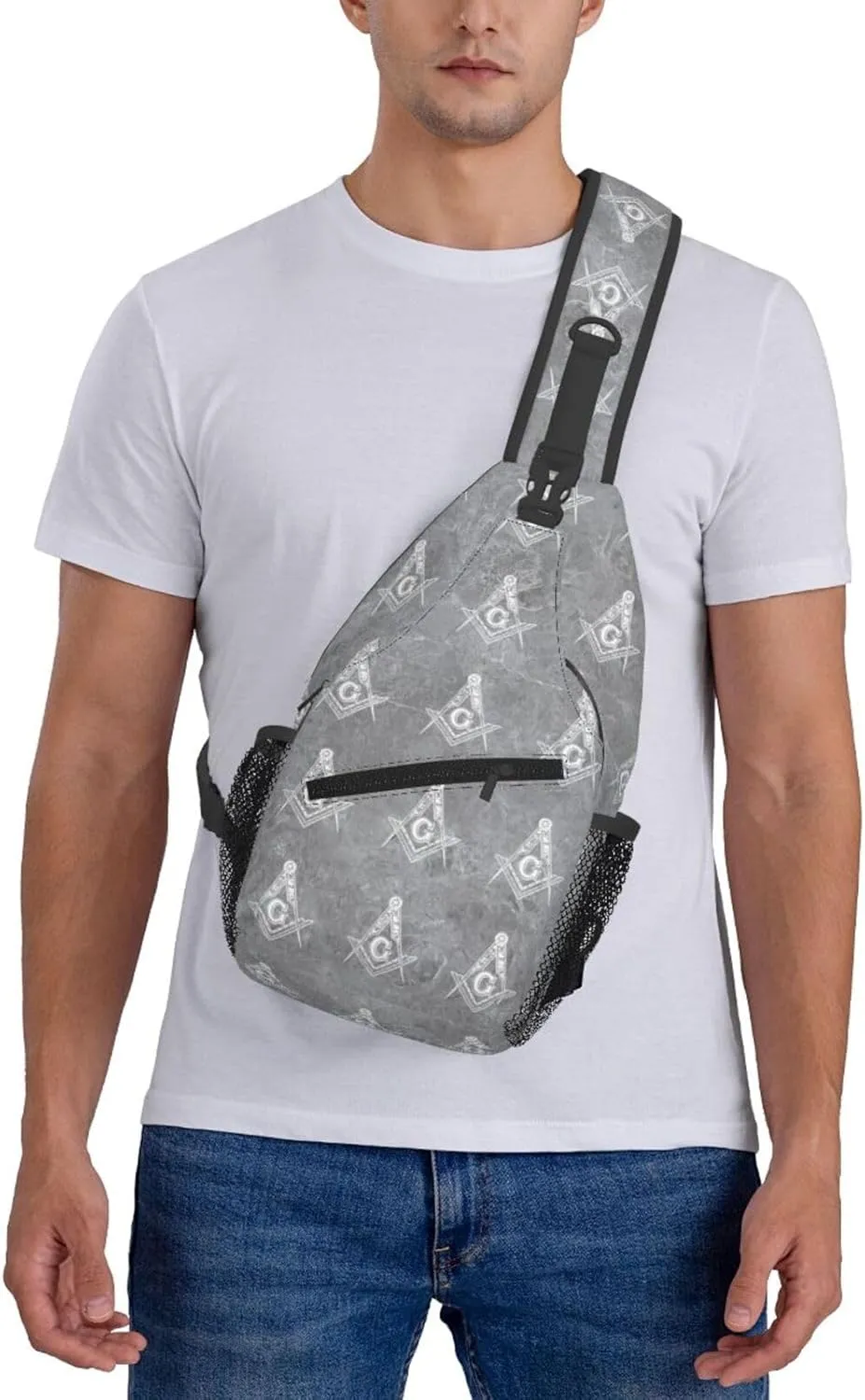 Freemasonry Sling Bag Crossbody Backpack Shoulder Casual Daypack Bag for Men Women