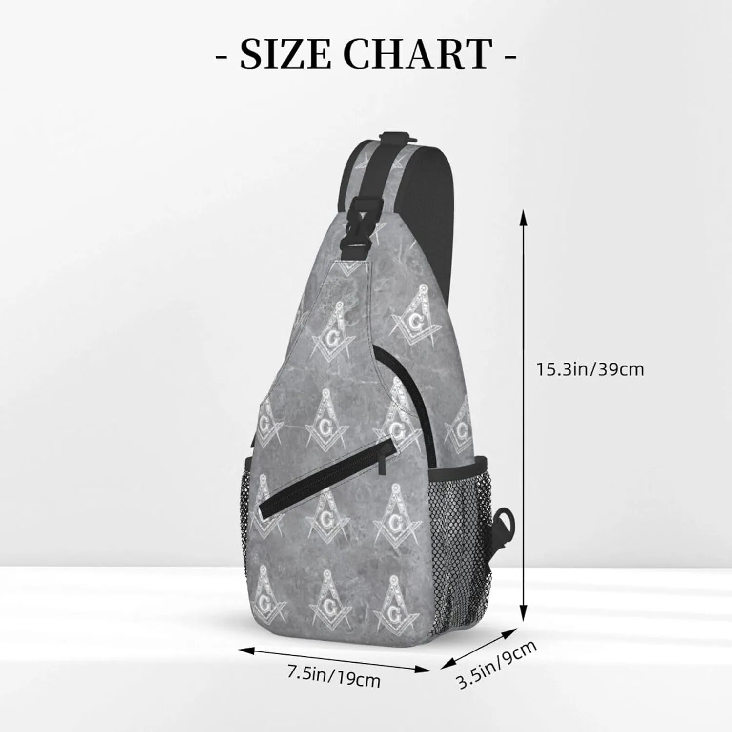 Freemasonry Sling Bag Crossbody Backpack Shoulder Casual Daypack Bag for Men Women