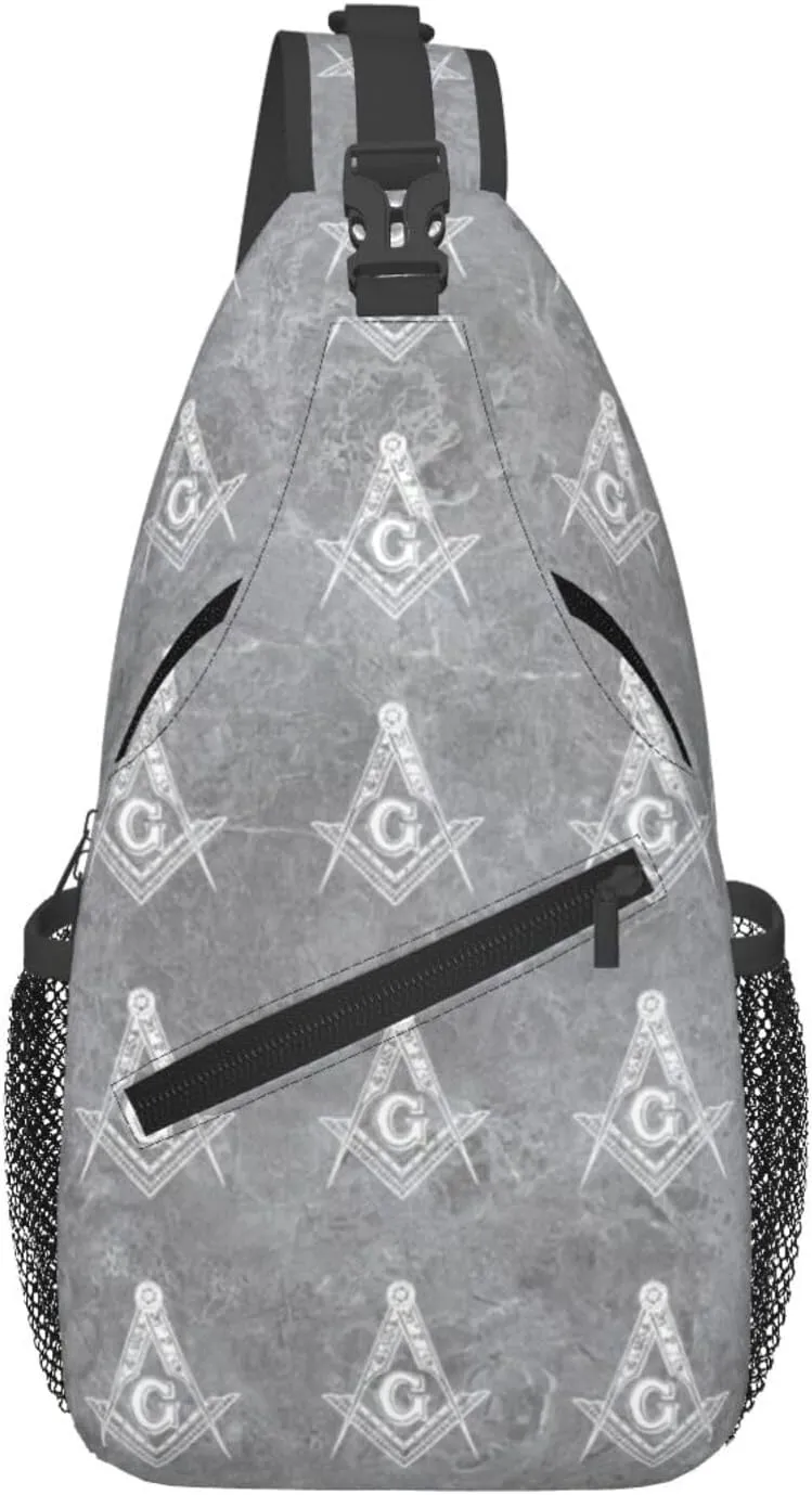 Freemasonry Sling Bag Crossbody Backpack Shoulder Casual Daypack Bag for Men Women