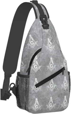 Freemasonry Sling Bag Crossbody Backpack Shoulder Casual Daypack Bag for Men Women