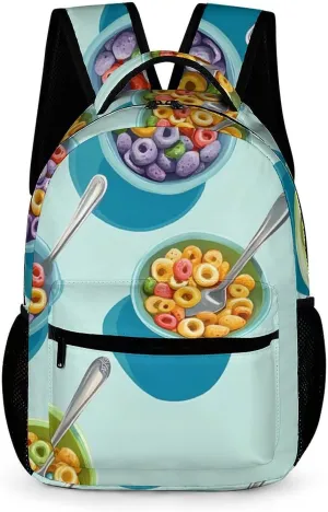 Fruit Loops Cereal Fashion Backpack Cute Daypack Unisex Laptop Bag for Travel Business Work