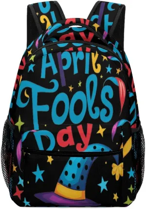 Funny April Fool's Day Cute Backpack Casual Funny Printing Basic Shoulder Bag for Men Women Travel Picnic