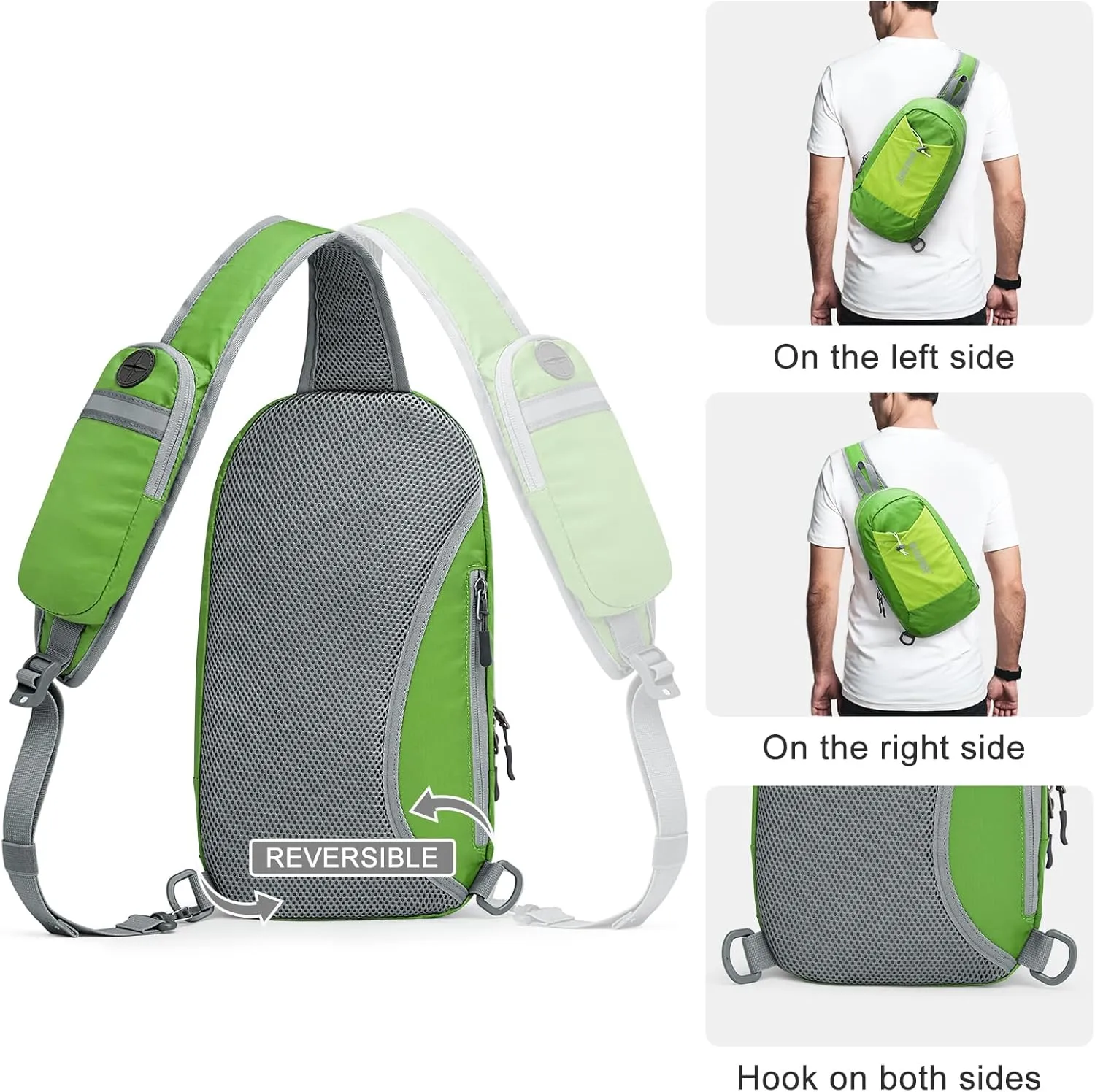 G4Free Sling Bag RFID Blocking Crossbody Backpack with Front Pocket Hiking Daypack Chest Bag for Women Men