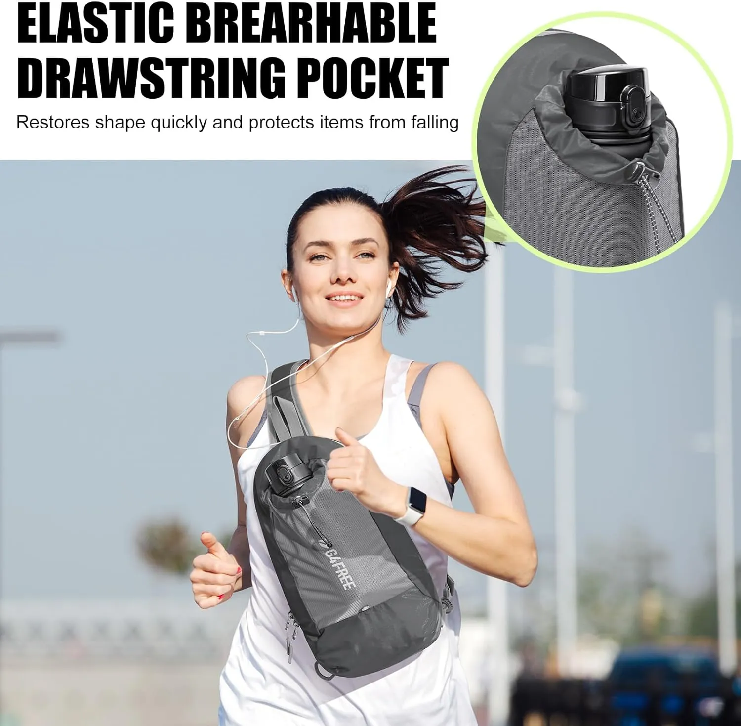 G4Free Sling Bag RFID Blocking Lightweight Crossbody Backpack Chest Shoulder Bag for Travel Sports Running Hiking