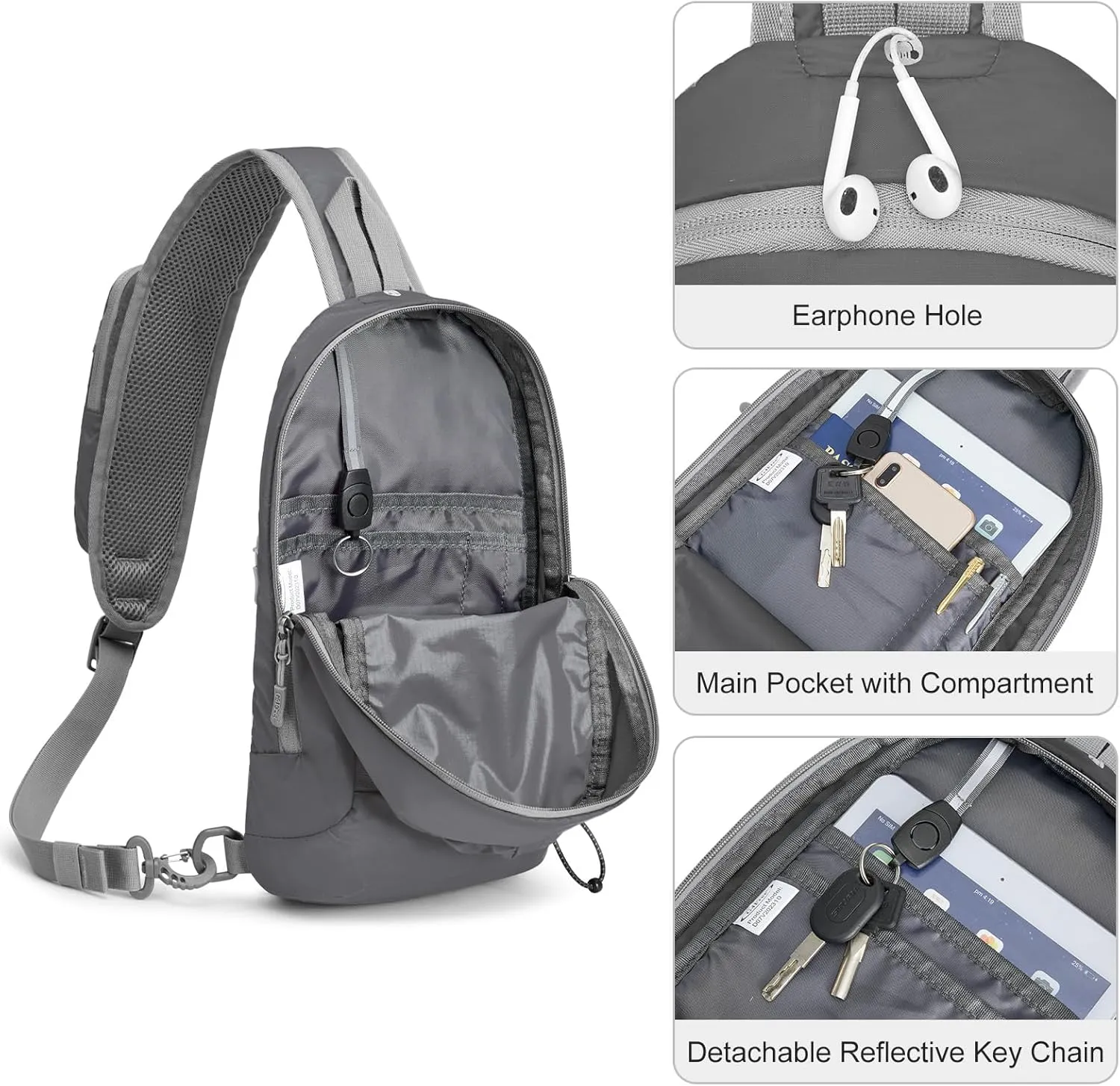 G4Free Sling Bag RFID Blocking Lightweight Crossbody Backpack Chest Shoulder Bag for Travel Sports Running Hiking