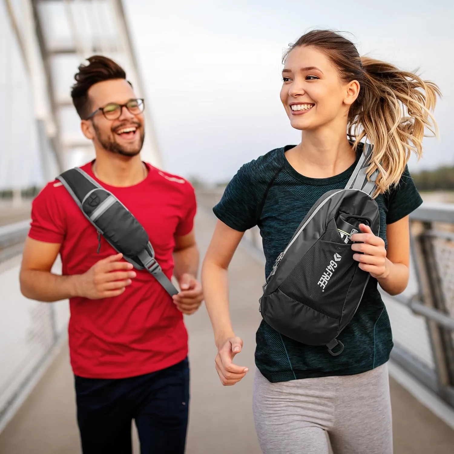 G4Free Sling Bag RFID Blocking Lightweight Crossbody Backpack Chest Shoulder Bag for Travel Sports Running