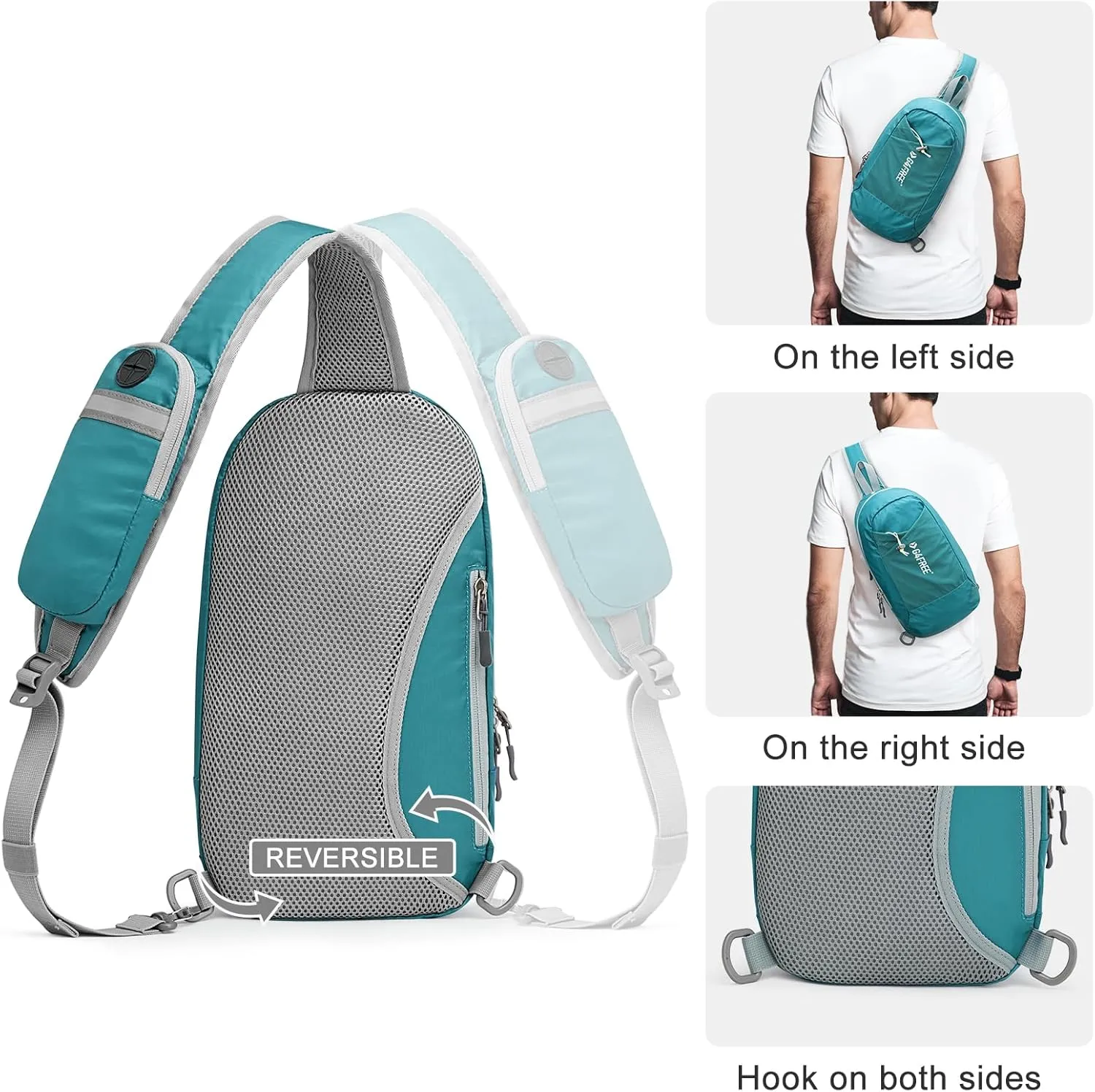 G4Free Sling Bag RFID Blocking Lightweight Crossbody Backpack Chest Shoulder Bag for Travel Sports Running