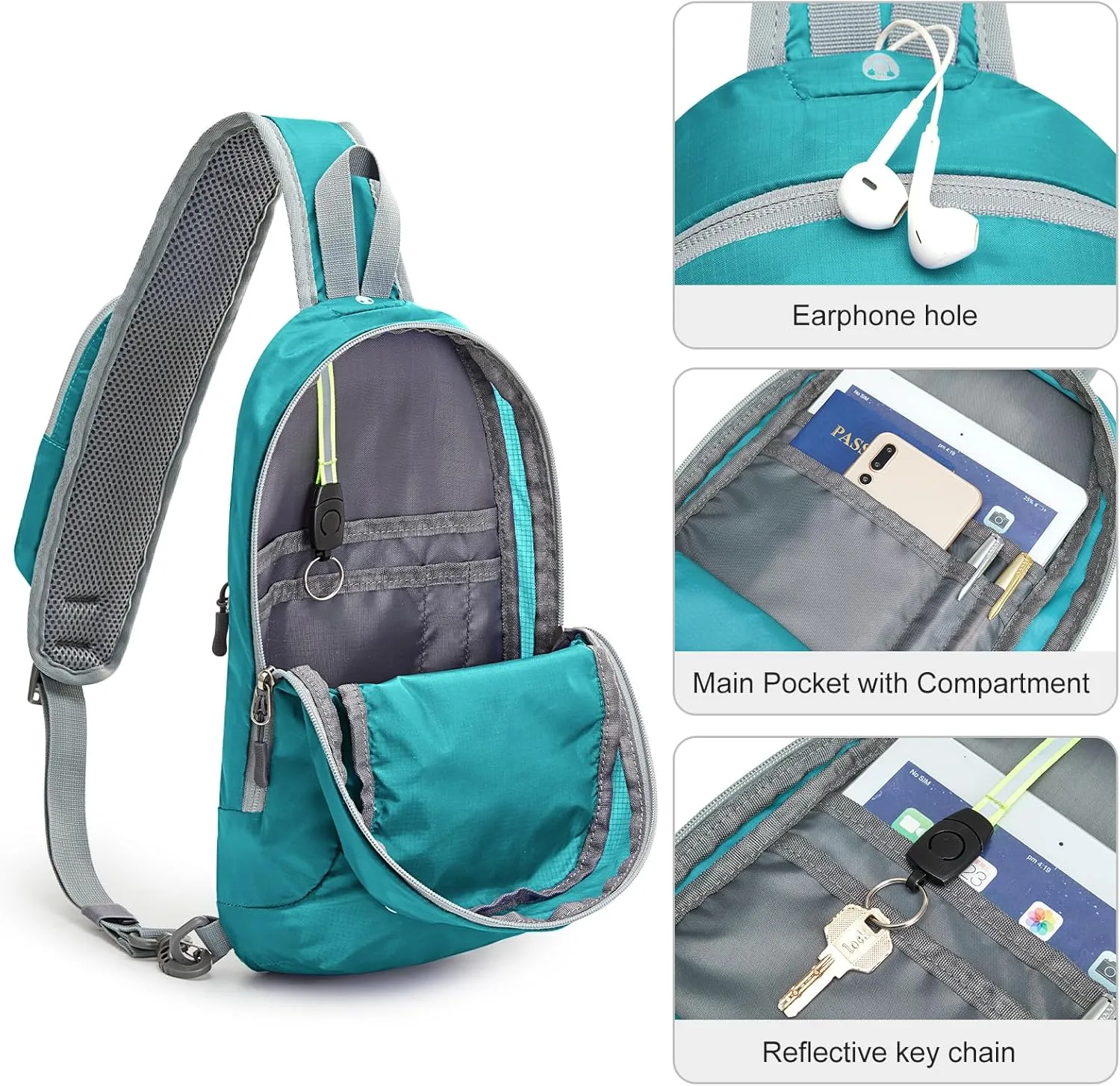 G4Free Sling Bag RFID Blocking Lightweight Crossbody Backpack Chest Shoulder Bag for Travel Sports Running
