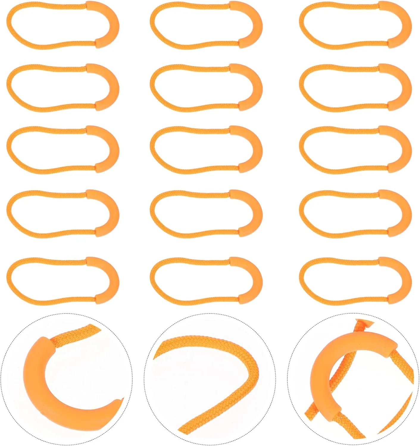 Gadpiparty 4sets 30pcs Zipper Pulls for Backpack Durable Extension Pulls for Luggage Jackets and Sportswear Easy Installation U Shaped Design Replacement for Broken Zippers 30pcs*4