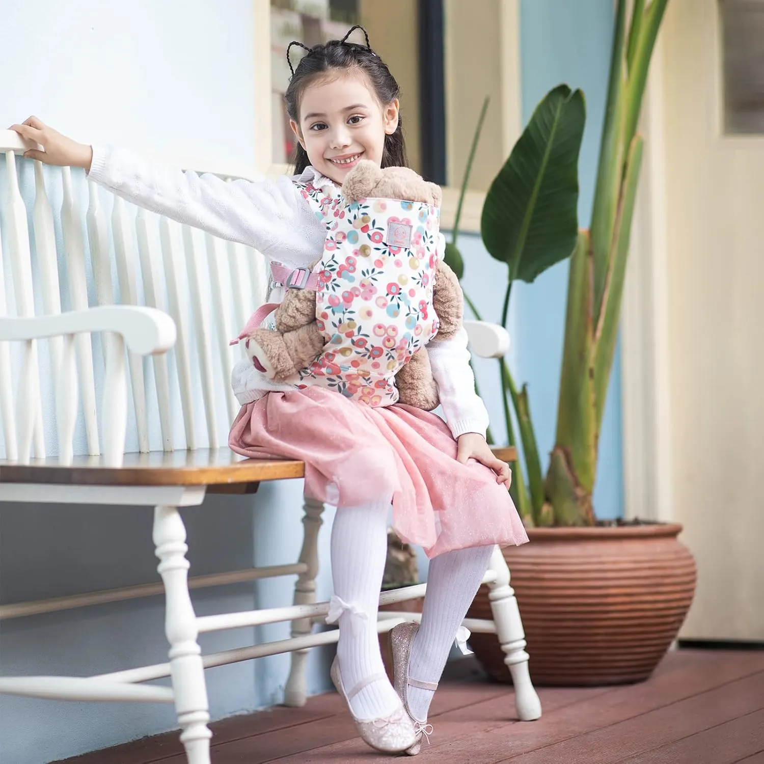 GAGAKU Baby Doll Carrier Stuffed Animal Carrier for Girls Doll Accessory Adjustable Straps for Reborn Baby Dolls - Pink Plum