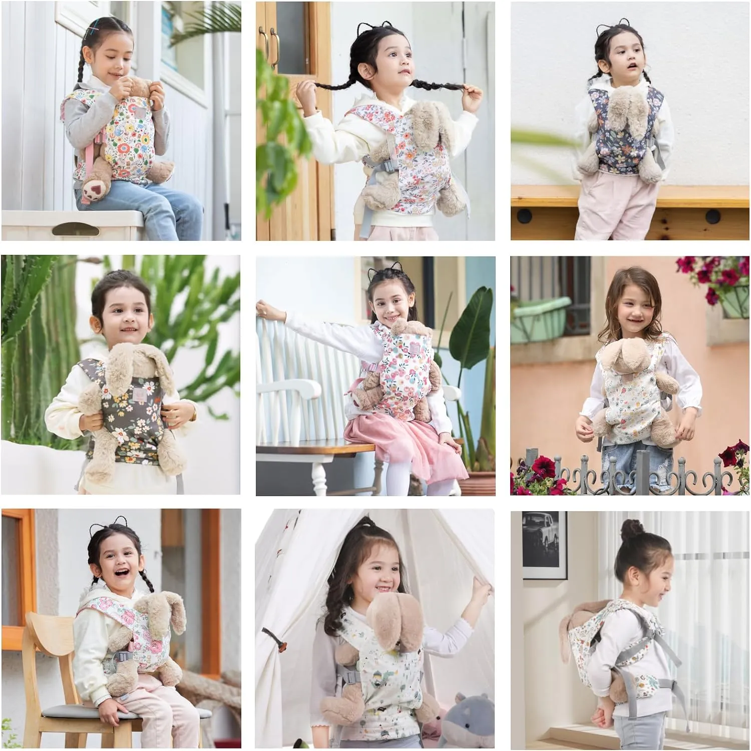 GAGAKU Baby Doll Carrier Stuffed Animal Carrier for Girls Doll Accessory Adjustable Straps for Reborn Baby Dolls - Pink Plum